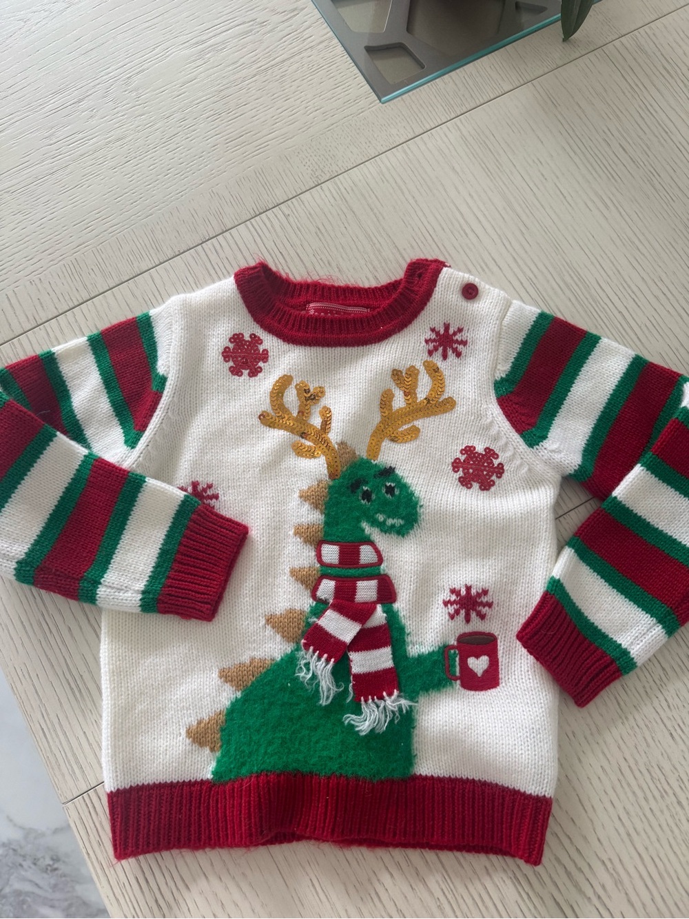 Kids Holiday Green Dino Christmas Sweater - Unbranded size 4-5 yr